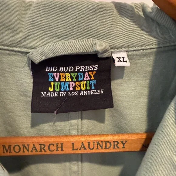 Big Bud Press Jumpsuit Long Sleeve Light Green Sage XL